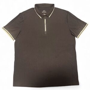 Armani exchange Men’s Black Polo With Logo - EUC- Size Large